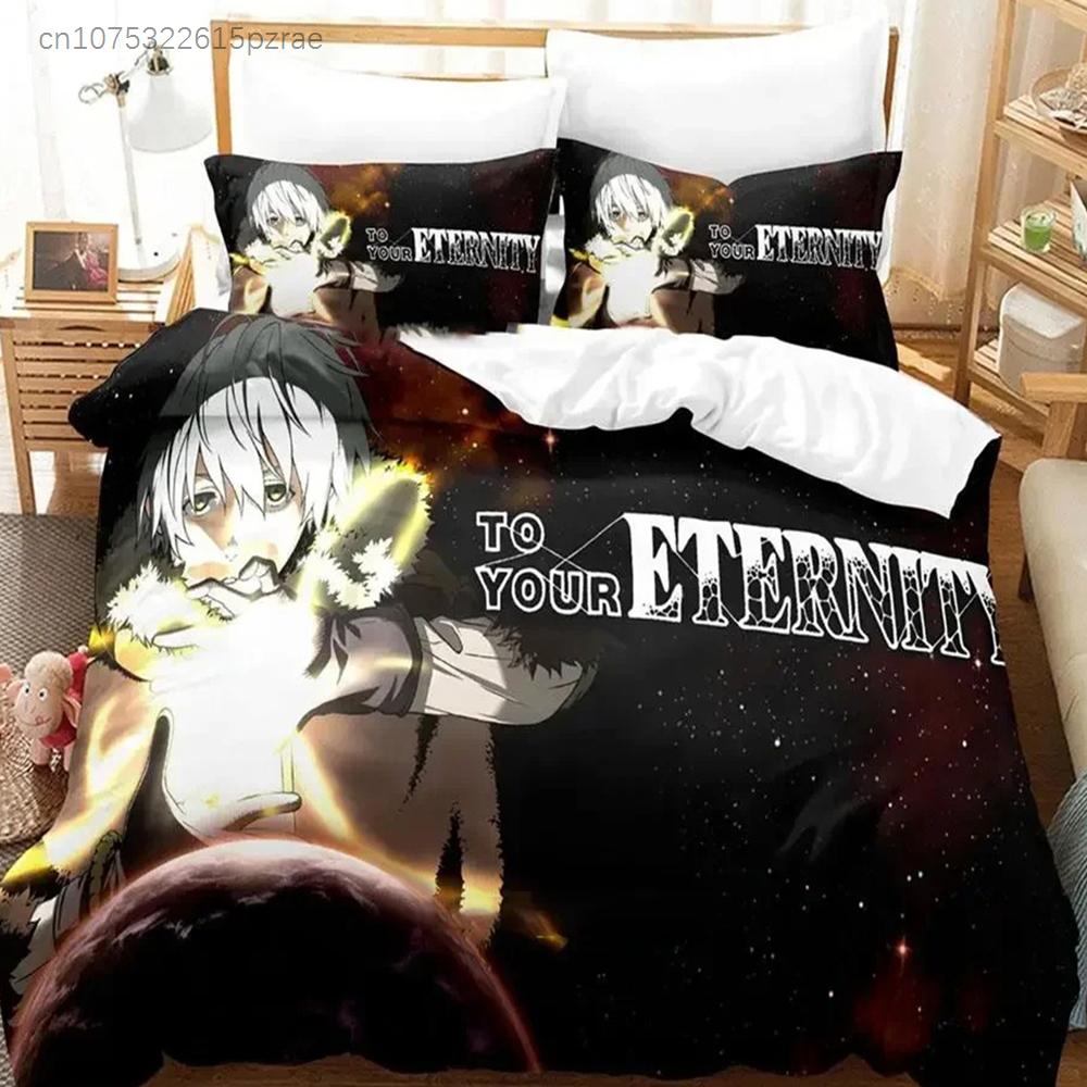Anime To Your Eternity Bettwäscheset Jungen Mädchen Twin Queen Größe Bettbezug Kissenbezug Bett Kinder Erwachsene Mode Heimtextilien