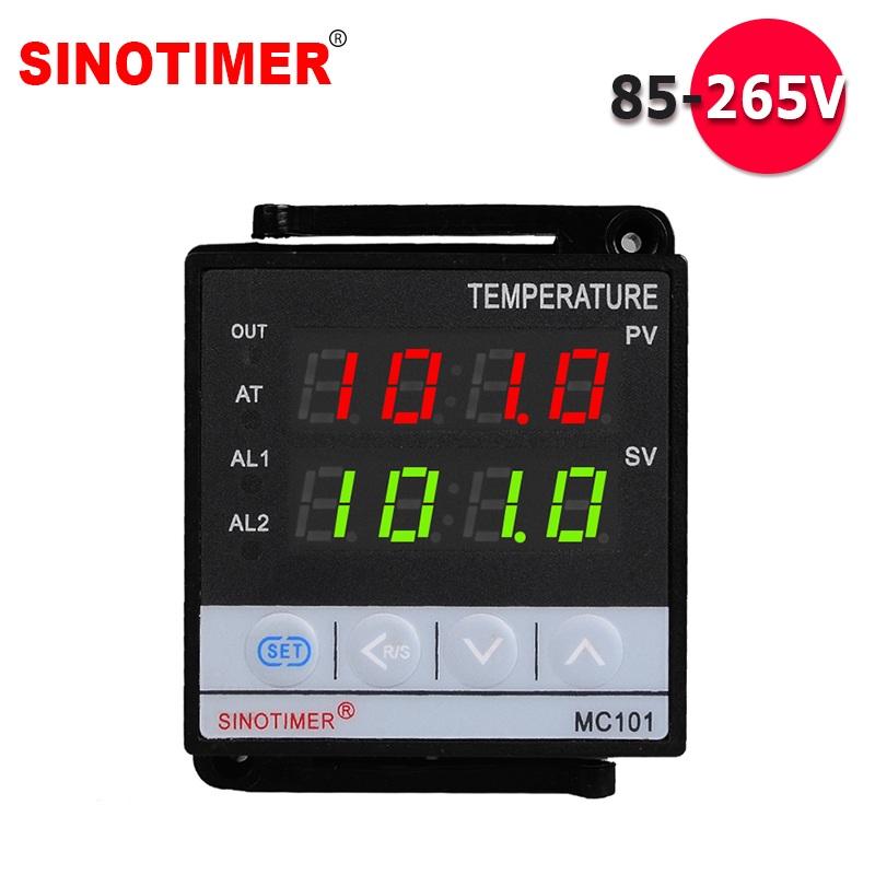 Power Supply 12VDC Input PT100 K Thermocouple Digital PID Temperature Controller SSR Relay Output for Heat Alarm Thermometer 24V 85-265Vac