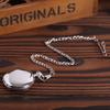 Double-Sided Heavy Chain Skeleton Pocket Watch, White Dial with Roman Numerals and Mineral Crystal, Large Size (2009)