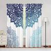 2pc Colorful Bohemian Curtain Rod Pocket Hook Mount Digital Printed Curtain Polyester Material For Living Room Kitchen Bedroom