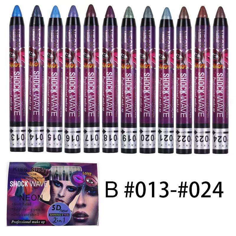 36 farbe Lidschatten Stift Lippenstift Wasserdicht 2-in-1 Lidschatten Stick Set
