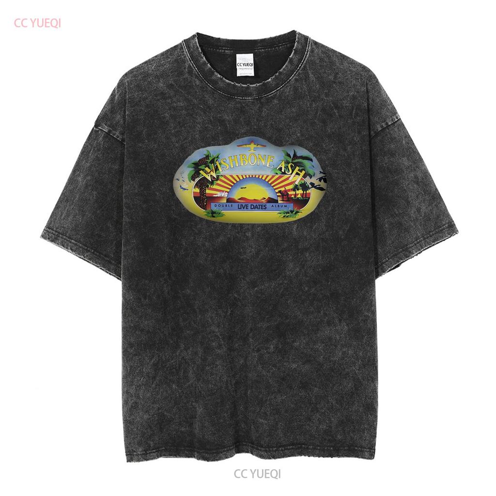 Wishbone Ash Live Dates T Shirt Black Vintage Washed Streetwear Comfortable Unisex Homme Casual Stretched Graphic Stylish