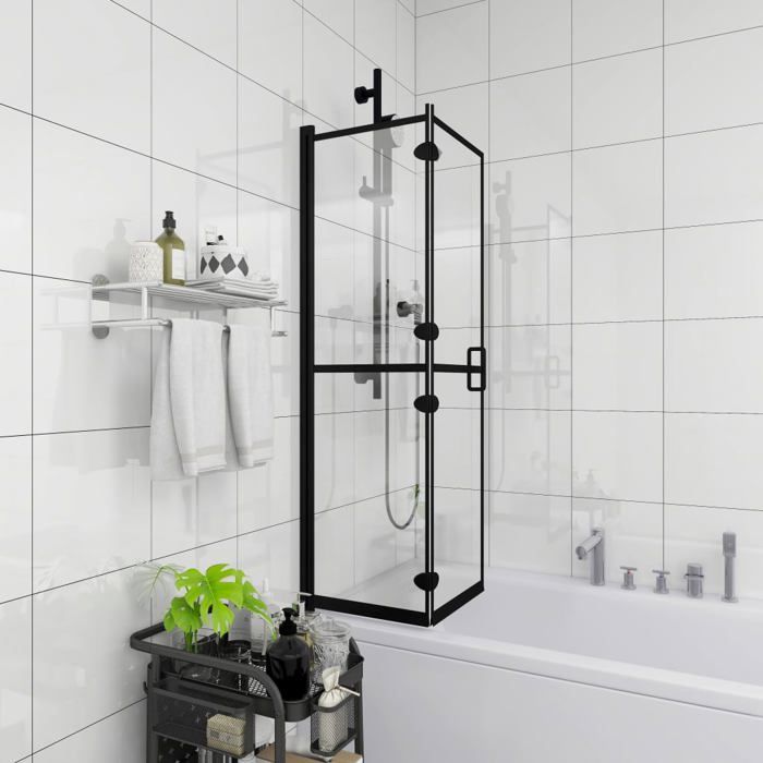 VidaXL Cabine de Douche Pliable Paroi de Baignoire Paroi de Douche Cabine de Baignoire Salle de Bain Maison Intérieur ESG 150820