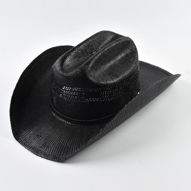 

Western Cowboy Straw Hats For Men Women Vintage Curled Wide Brim Cowgirl Hats Outdoor Summer Sunshade Hat One Size чорний