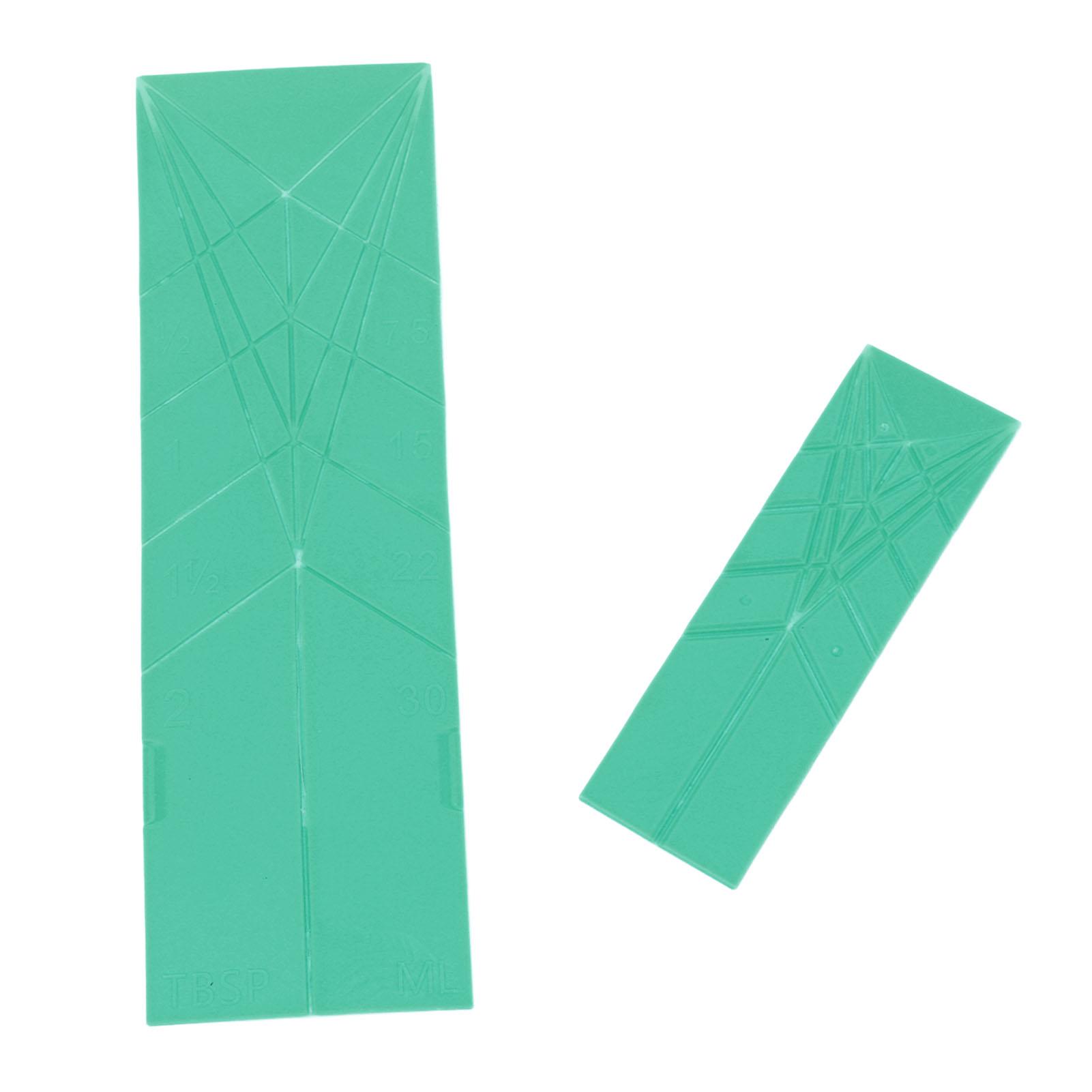 2pcs Multifunction Folds Flat Kitchen Measuring Spoon Large and Small Size 3 In 1 Polygons зелёный