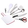Conjunto de utensílios de viagem portáteis 9 peças de aço inoxidável para acampamento, cozinha, utensílios de cozinha para mochila, churrasco, acampamento, piquenique