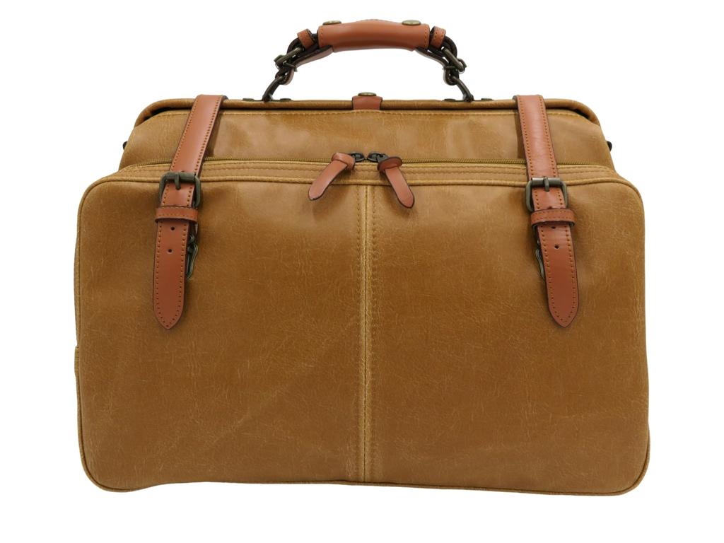 Kiwada Travel Mini Dulles Boston Bag with Outer Made in Hyogo Prefecture Bag, Pocket, 1.2kg, Camel, Toyooka,