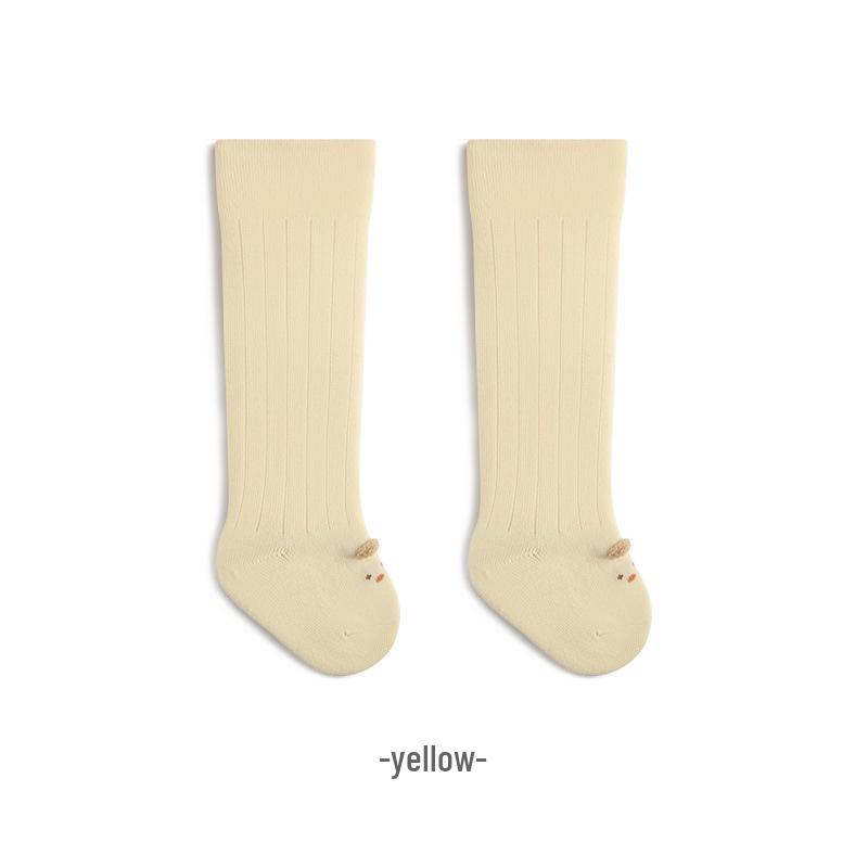 3D Ears Over-the-Knee Newborn Socks - Seamless, Loose Cuff, High-Top Cotton for Spring & Autumn