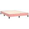 Cadre de lit avec matelas - Maison Exclusive - 140x190 cm - Velours rose - Relaxation maximale