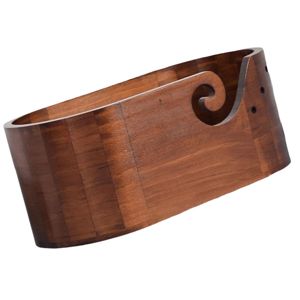 Garnschale aus Holz, Strickschale, Strickwollhalter, Strickwoll-Organizer mit geschnitzten Löchern zum Häkeln und Stricken