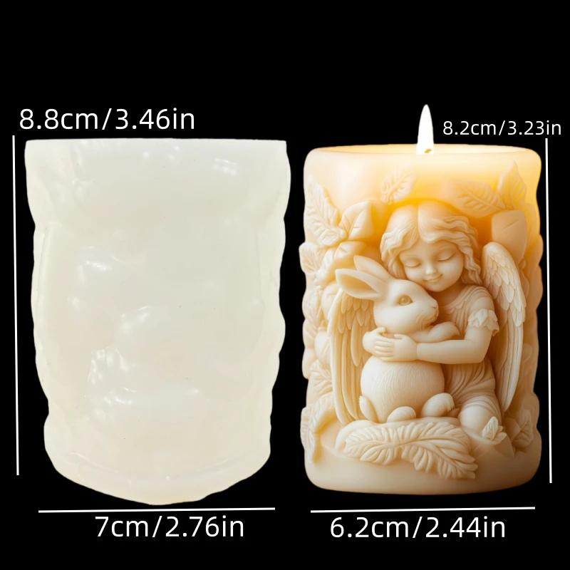 Couple Angel Hug Scented Candle Silicone Mold Wings Angel Boy Angel Girl Hug Scented Resin Mould Wings Angels Plaster Molds
