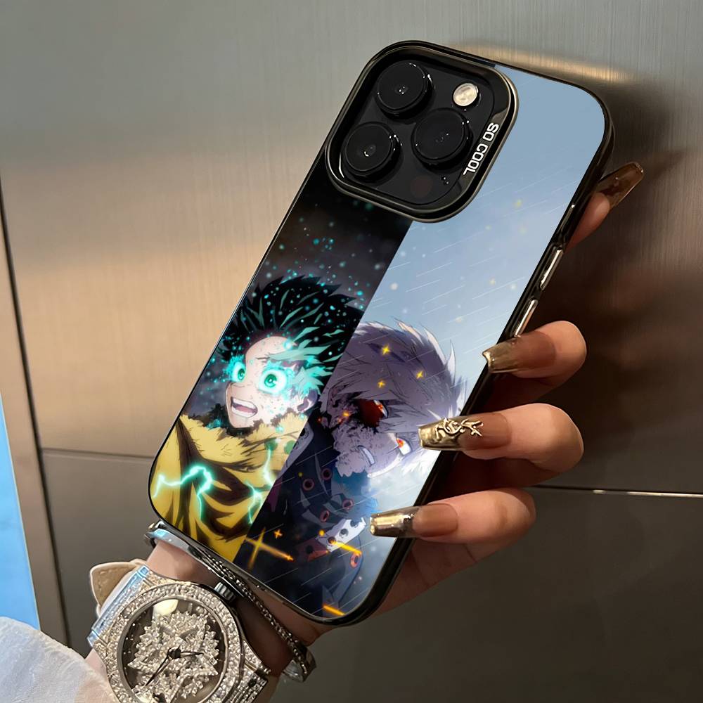 

M-H-A-My Hero Academia For iPhone 17 16 15 14 13 12 11 Pro Max XS 17 Air Silicone Colored Silver Bumper Cover iPhone13ProMax