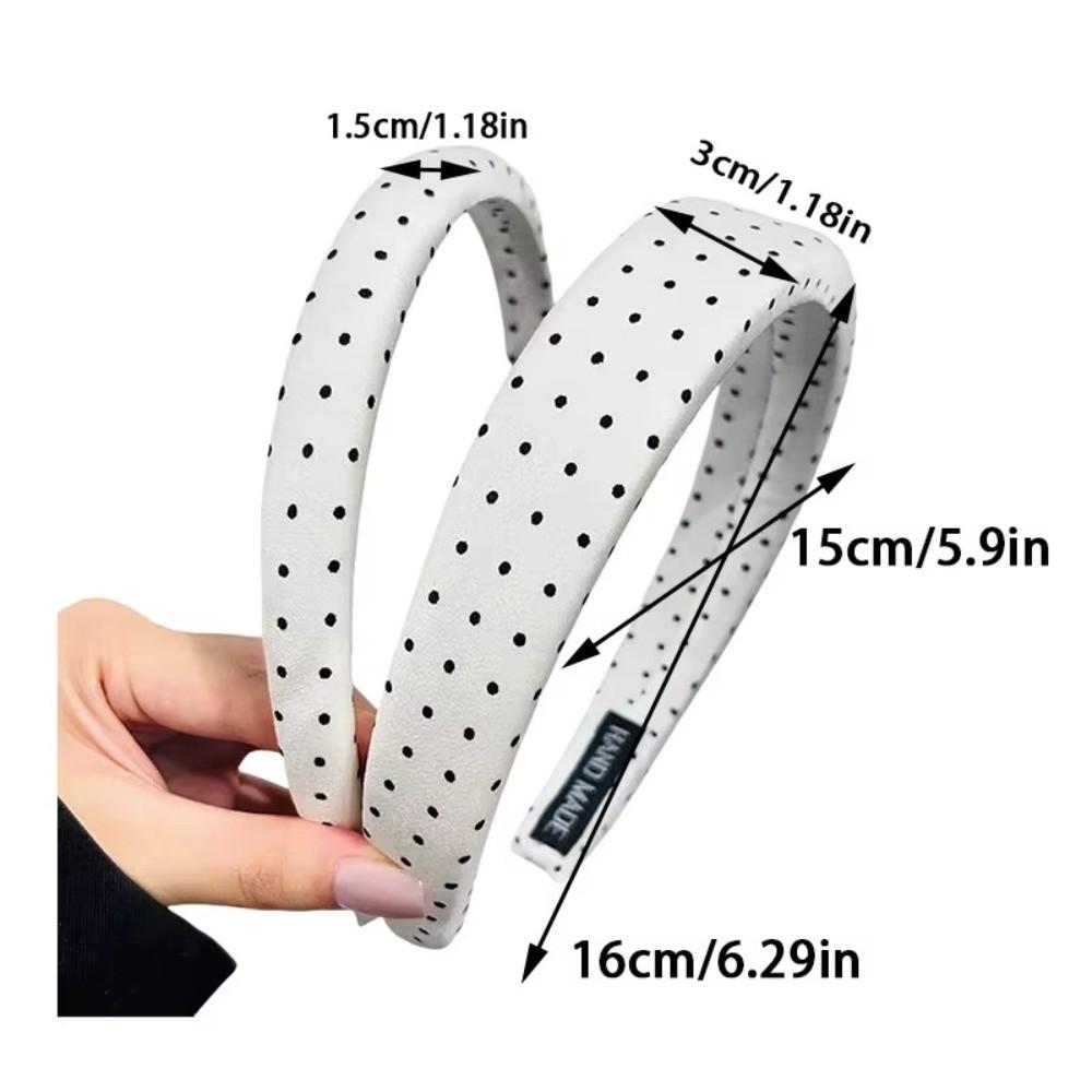 Classic Polka Dot Headband Wide-Edge Sponge Girls Hair Bands Black White Hair Accessories Elegant Hairband