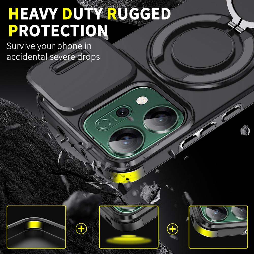 For Reno 14F 5G Case Luxury Magnetic Wireless Charge For Magsafe Case For OPPO Reno 14F 14 F Reno14F Stand Holder Armor Cover