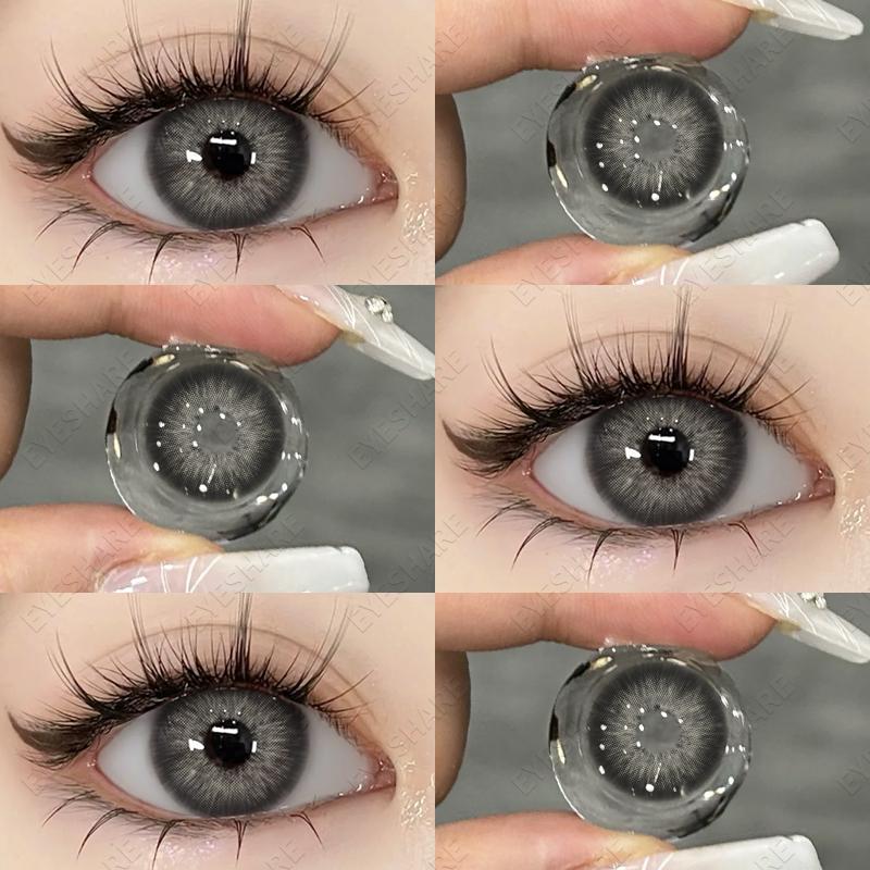 1 Pair New Colored Fashion Lenses Brown Eye Color Lenses Colored Pupils for Eyes Blue Lenses Yearly Gray Color Eye Lens