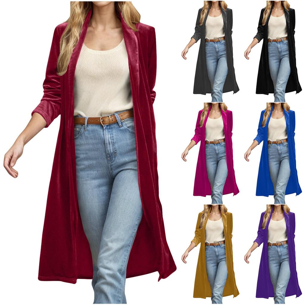 Women's Loose Fashionable All-match Gold Velvet Solid Color Long Sleeve Top Casual Jacket
