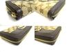 Autentisk GUCCI GG Brun Canvas og Lær Rund Glidelås Lang Lommebok #a554 Oppusset