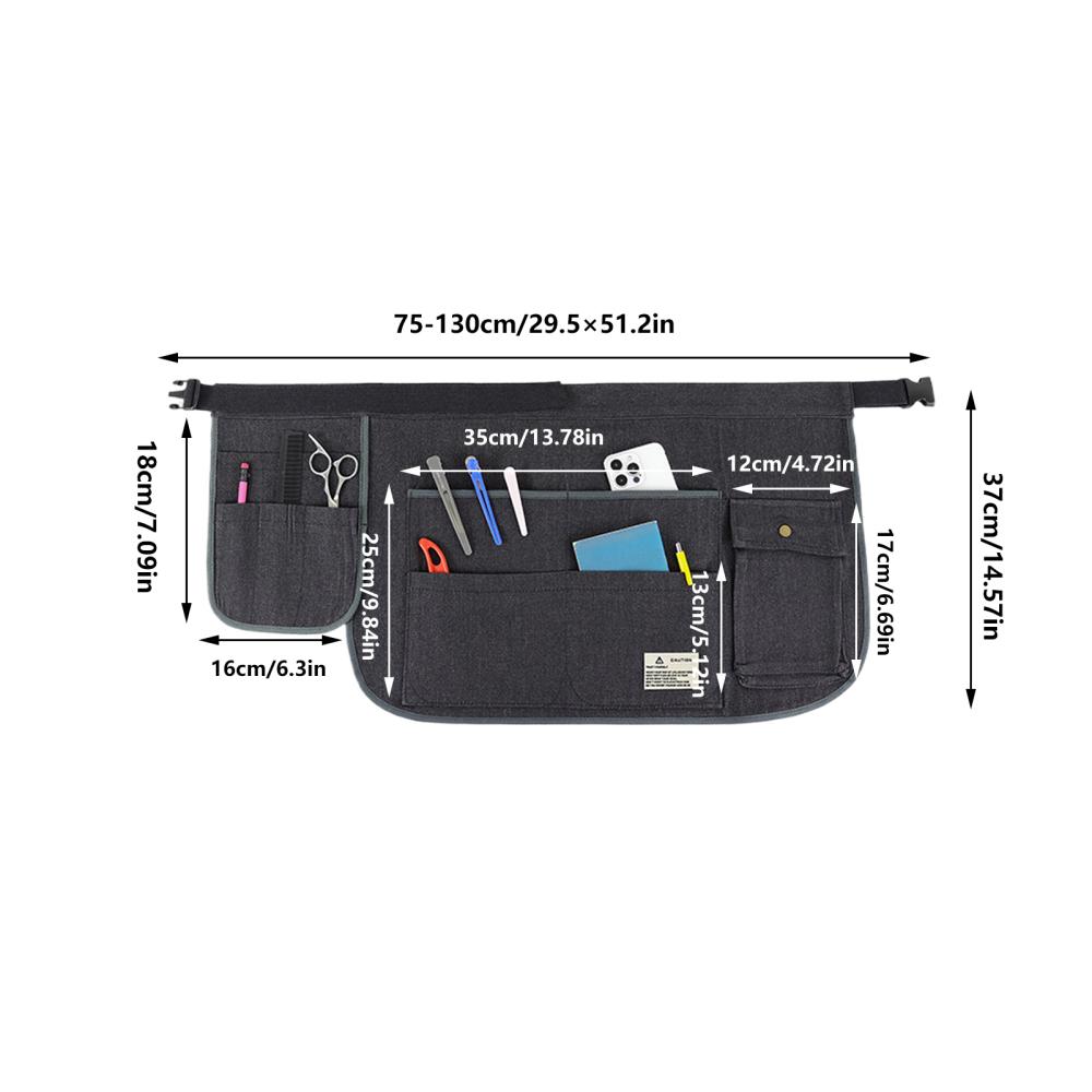 Denim Gardening Tool Storage Bag Apron Multi-purpose Half Body Apron Tool Storage Bag Men Garden Work Aprons With Pockets чёрный