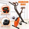 Orange+Black Foldable Cardio Indoor Cycle LED Display Dynamic Bicycle Exercise Bicycle Spinning Cycling Training Equipment 40*65*110cm
