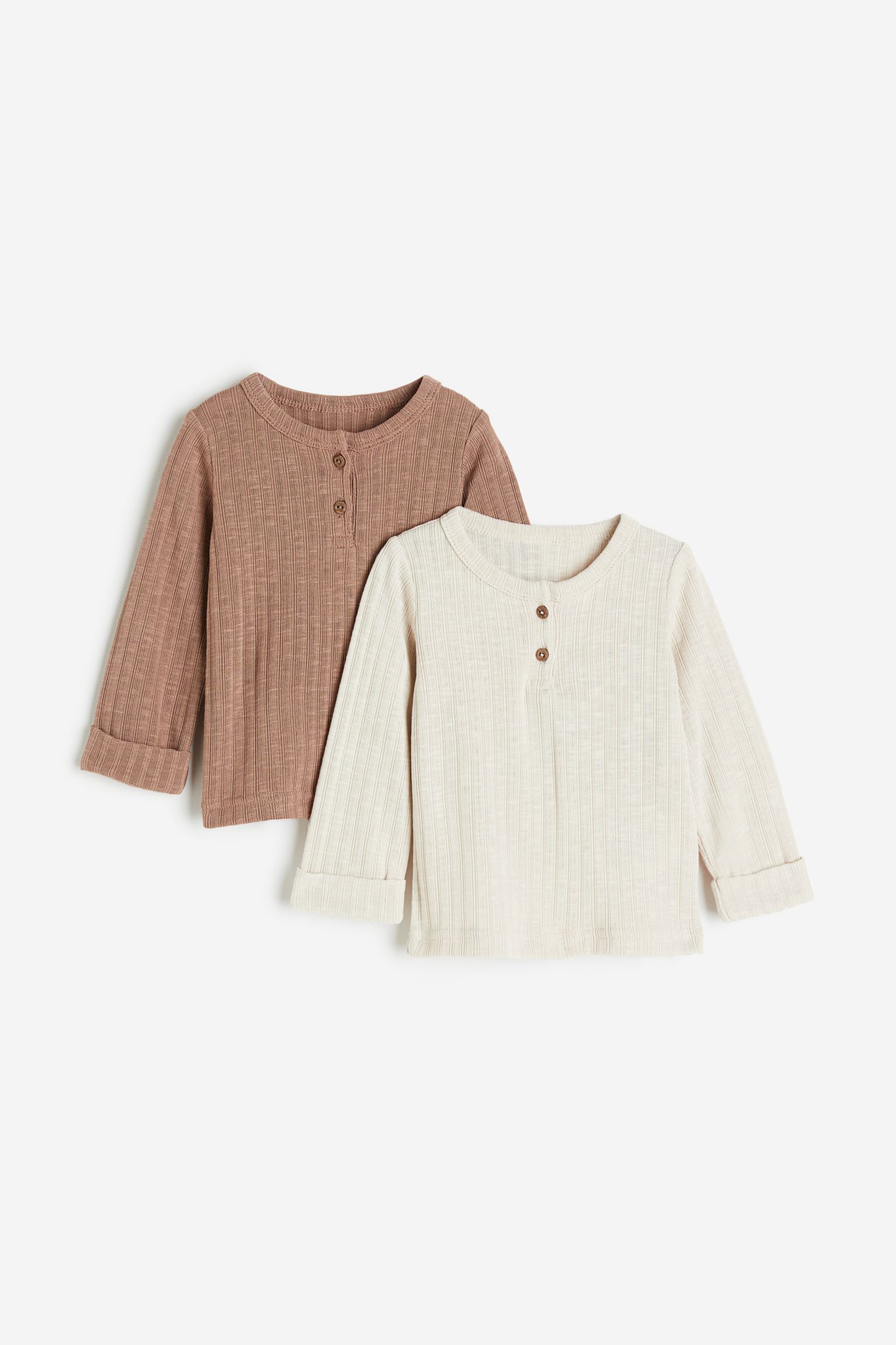 

Комплект из двух топов Henley в рубчик