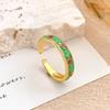Unique Vintage Geometric Ring Flower Adjustable Tulip Ring Bohemian Enamel Open Ring  Parties