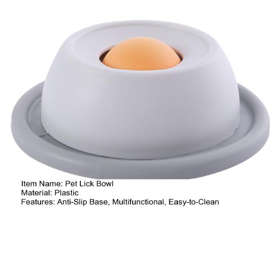 Haustier Lecknapf Lustiger Langsamfresser mit Rotierendem Ball Katzen Leckball Flüssigleckerchen Spender Rutschfester Lecknapf für Hunde Katzen Verdauungsförderndes Beschäftigungsspielzeug