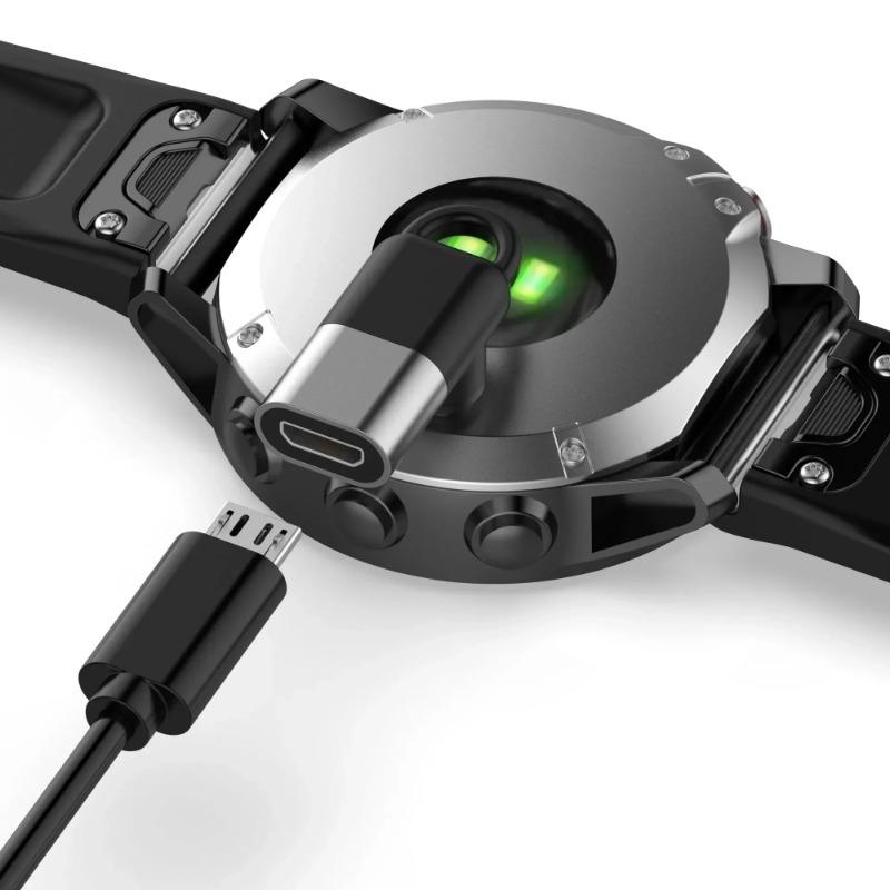 Typ-C-Ladegerät-Adapter für Garmin Fenix 7 6 5 7X Forerunner 955 935 255 Uhr-Ladestecker für iOS Micro-USB-C-Ladeadapter