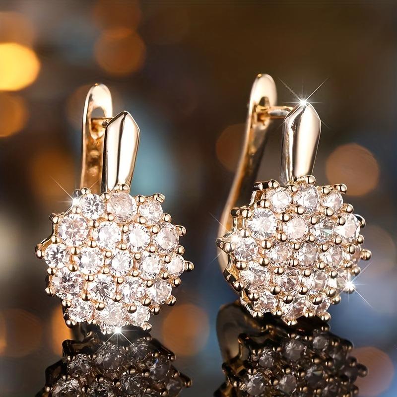 Russian Style Zircon Flower Ear Cuff Earrings for Women - Elegant Summer Fashion