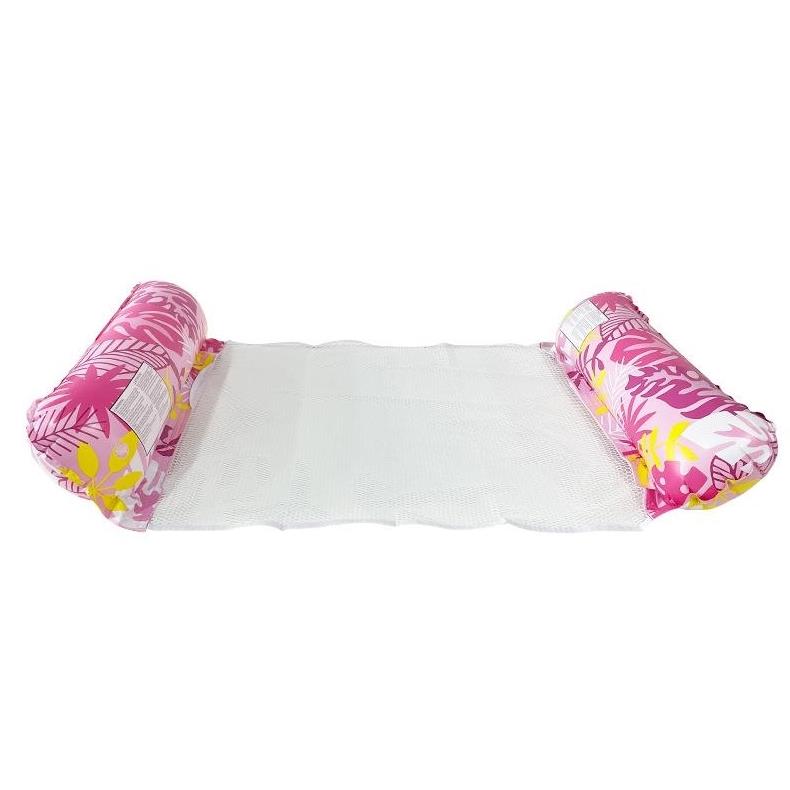 Water Hammock Swimming Mattress Inflatable Pool Deckchair with Net 130x70cm