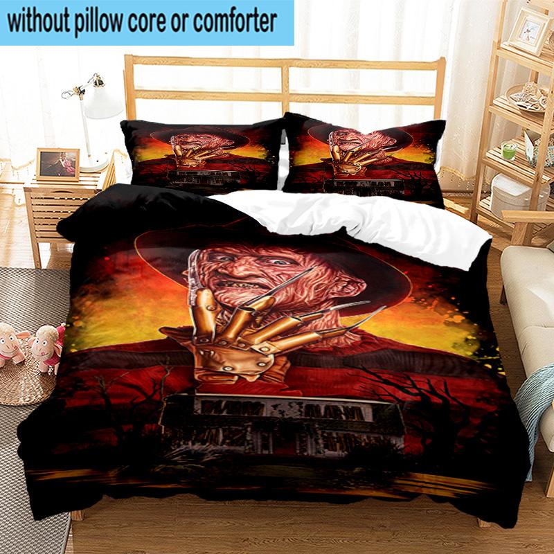 3PCS Halloween Horror Night 3pcs Bedding,Including 3PCS Duvet Cover And 2pcs Pillowcases Perfect for Christmas,Ideal for Bedroom, Dormitory