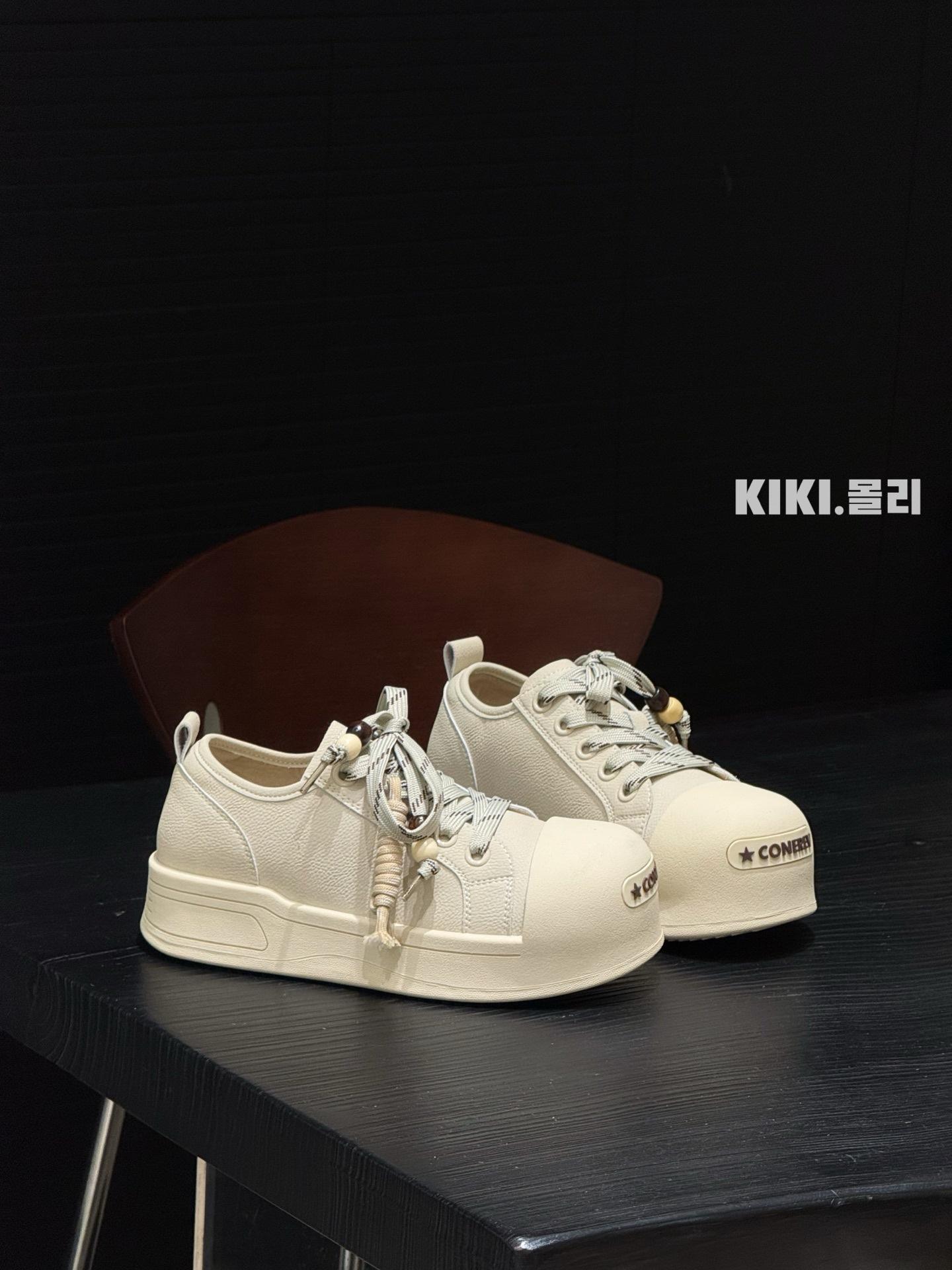 

Couple platform white shoes versatile Mickey big head shoes women s sports and leisure board shoes niche heightening bread shoes women s tide 35 бежевый