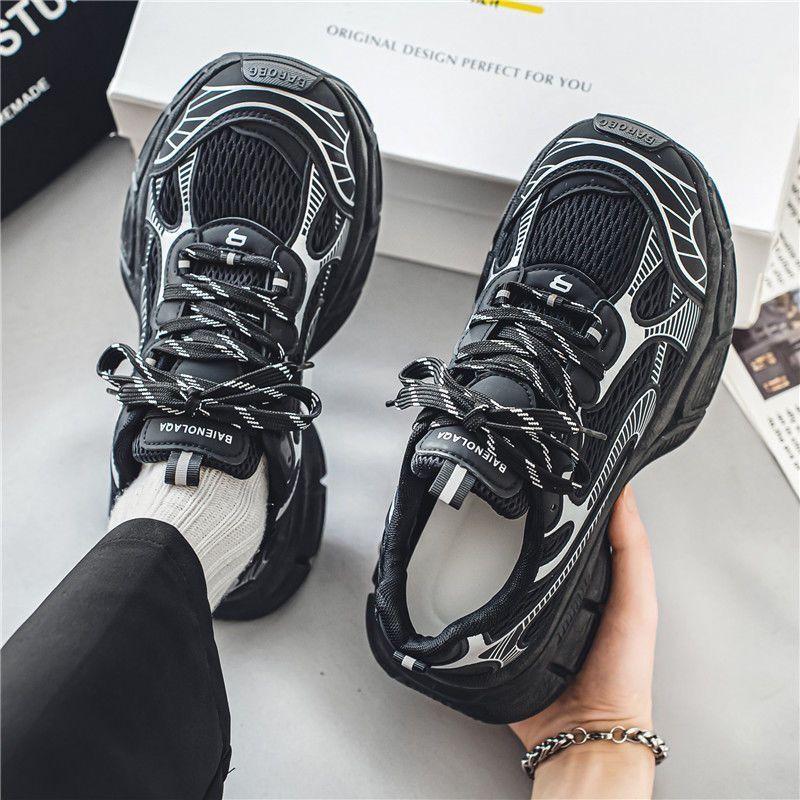 Men'S Shoes Breathable Mesh Sports Shoes Men'S Trend Versatile Thick Sole Non-Slip Casual Running