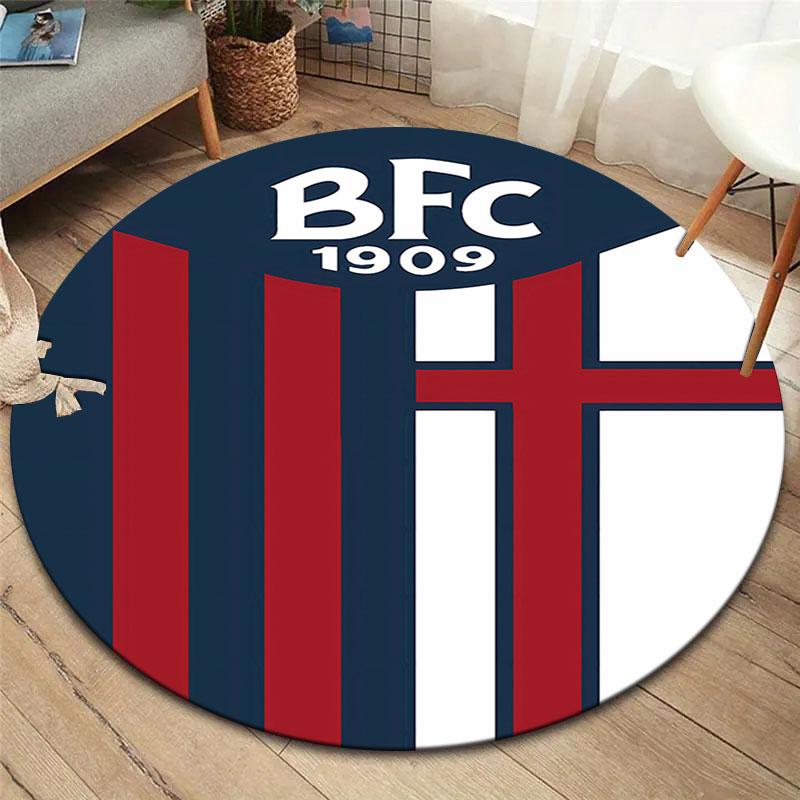 Bologna FC 1909 Round Area Rug,Carpet Rug for Living Room Bedroom Sofa Playroom Decor,Non-slip Floor Mat