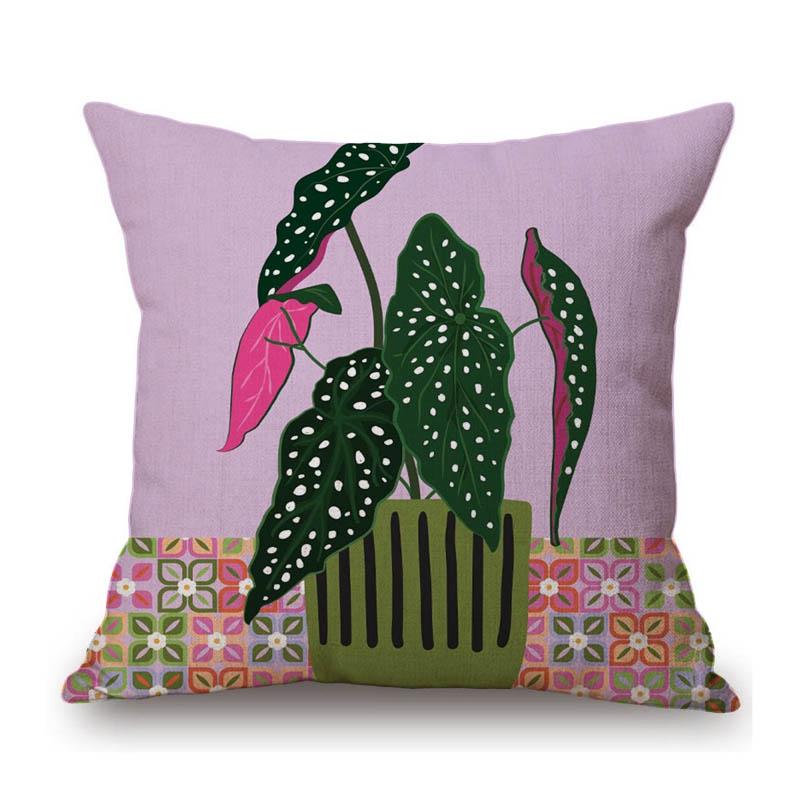 Botanical Tropical Plant Leaf Modern Art Cactus Home Decoration Sofa Throw Pillow Case Cotton Linen Chair Cushion Cover Case