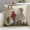 Cushion Cover Cushion Cover Pillowcase, Anti-Mite Invisible Zipper, Linen Sofa Cushion E-E.T. The Extra-Terrestrial
