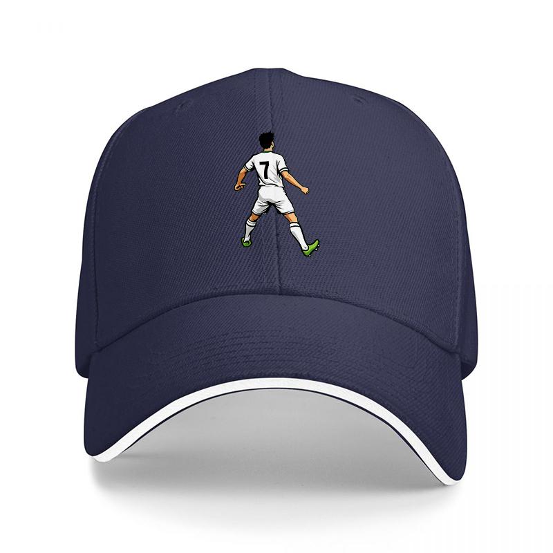 Football Player Number  Black Baseball Cap with White Trim and Dynamic Design for Sports Fans and Casual Wear