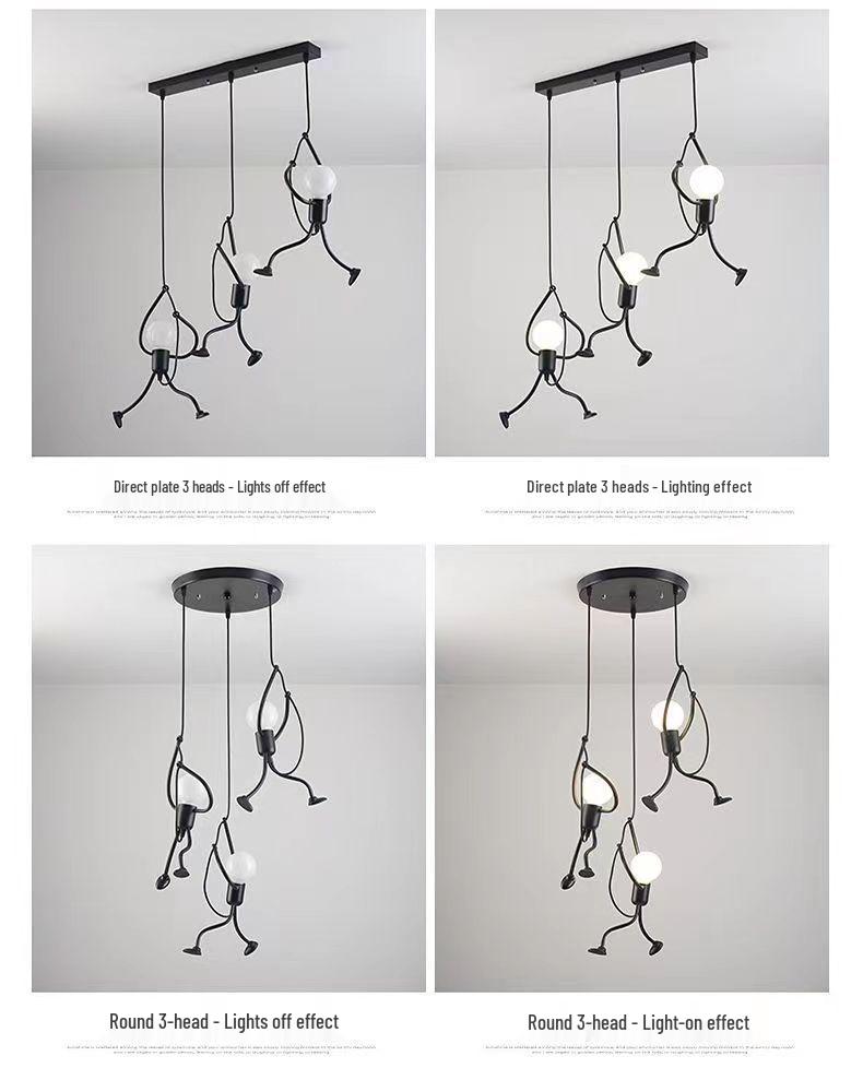 Nordic Wrought Iron Pendant Light - Retro Modern Art for Cafe or Boutique Decor