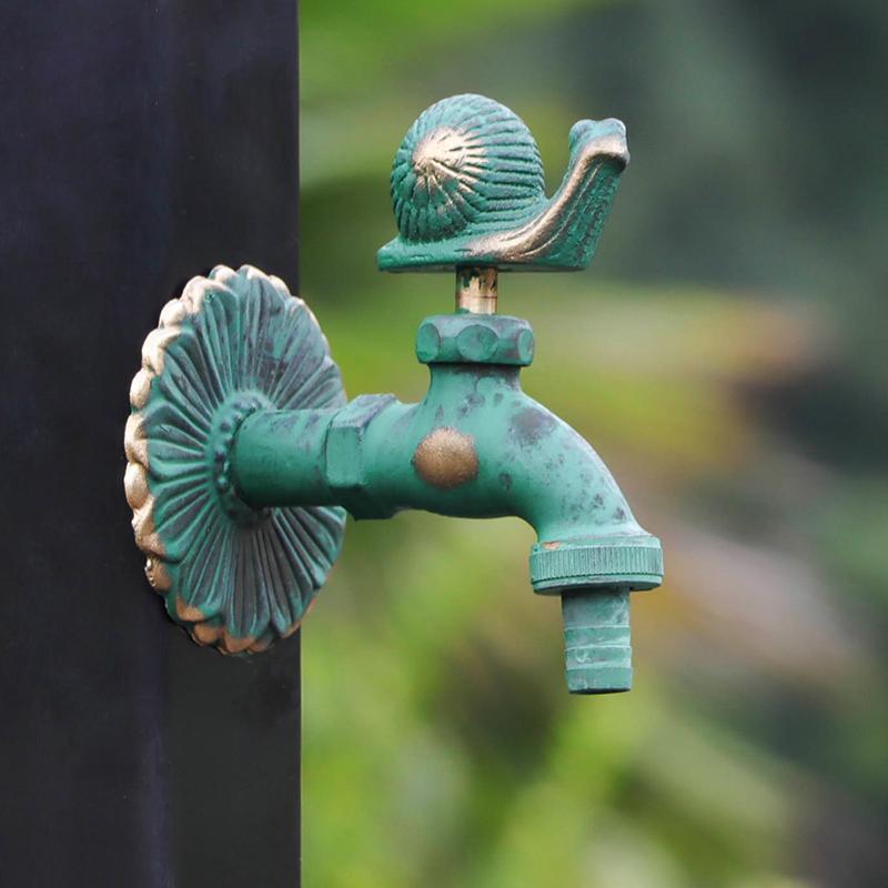Bronze Outdoor Washing Machine Faucet Copper Animal Handle Garden Cold Tap Outdoor Courtyard Floor Landscape Water Faucet