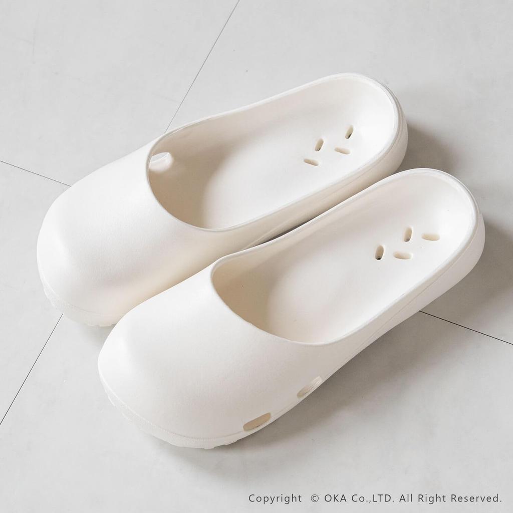 Oka Care Mule Bath Large Slippers, White,