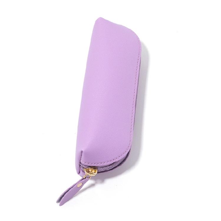 PU Leather Pen Case Aesthetic Pencil Bag Pencil Case Large Capacity Pen Bag Practical Pen Organizers Pen Pouch фиолетовый