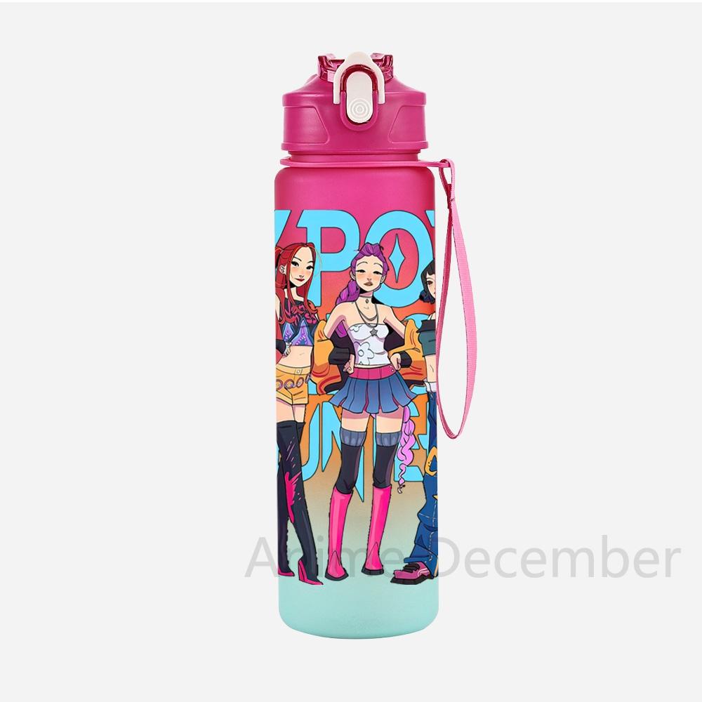 Anime K-Pop Character Water Cup Demon Hunters Large Capacity Outdoor Portable Rope Drinking Bottle for Boy and Girl Gift