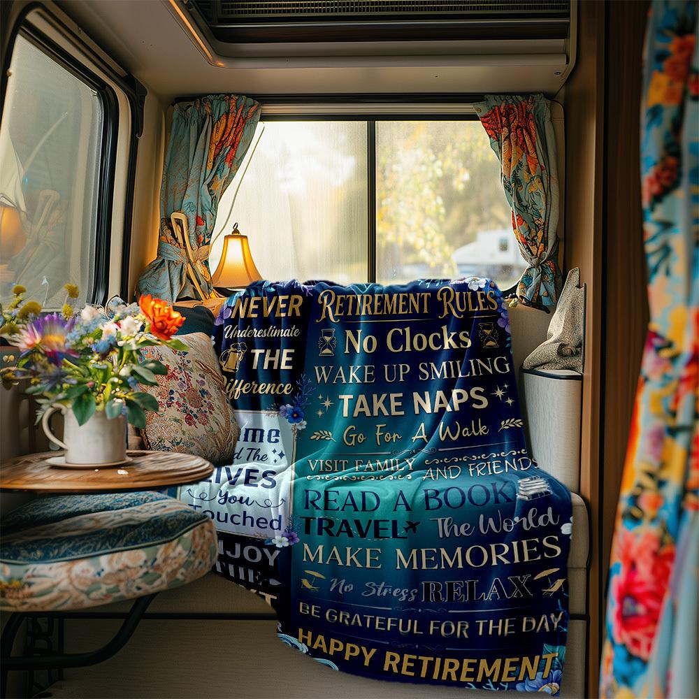 Retirement Rules Tips Blanket Durable Comfort For Sofa Couch Office Bed Picnics Ideal For All Seasons Stylish Decor Perfect Gift For Relatives And