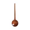 Round Mouth Wooden Soup Ladle Japanese Inspires Designs Extended Handle Spoon For Hot Beverages Family Gatherings