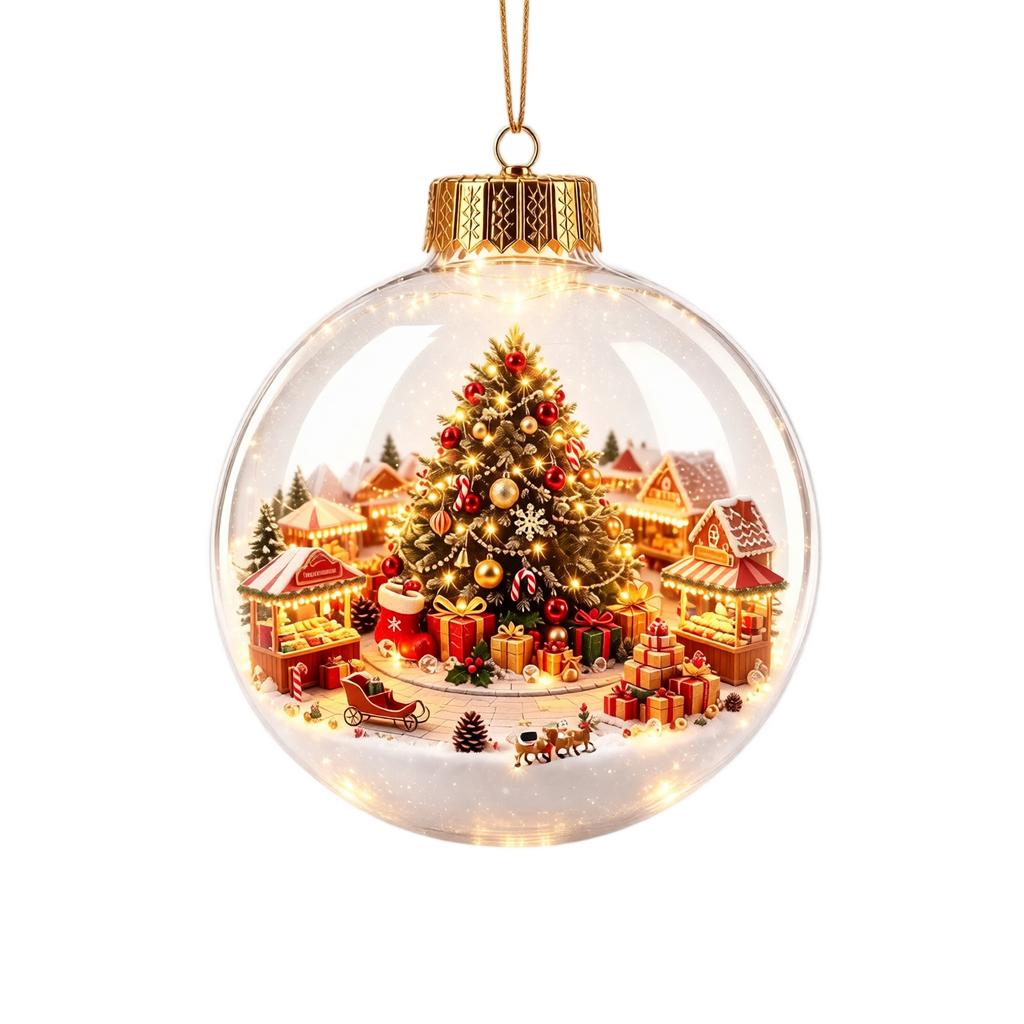 Christmas Tree Ornaments Set Clear Plastic Christmas Ball Decorations for Holiday Party Decor