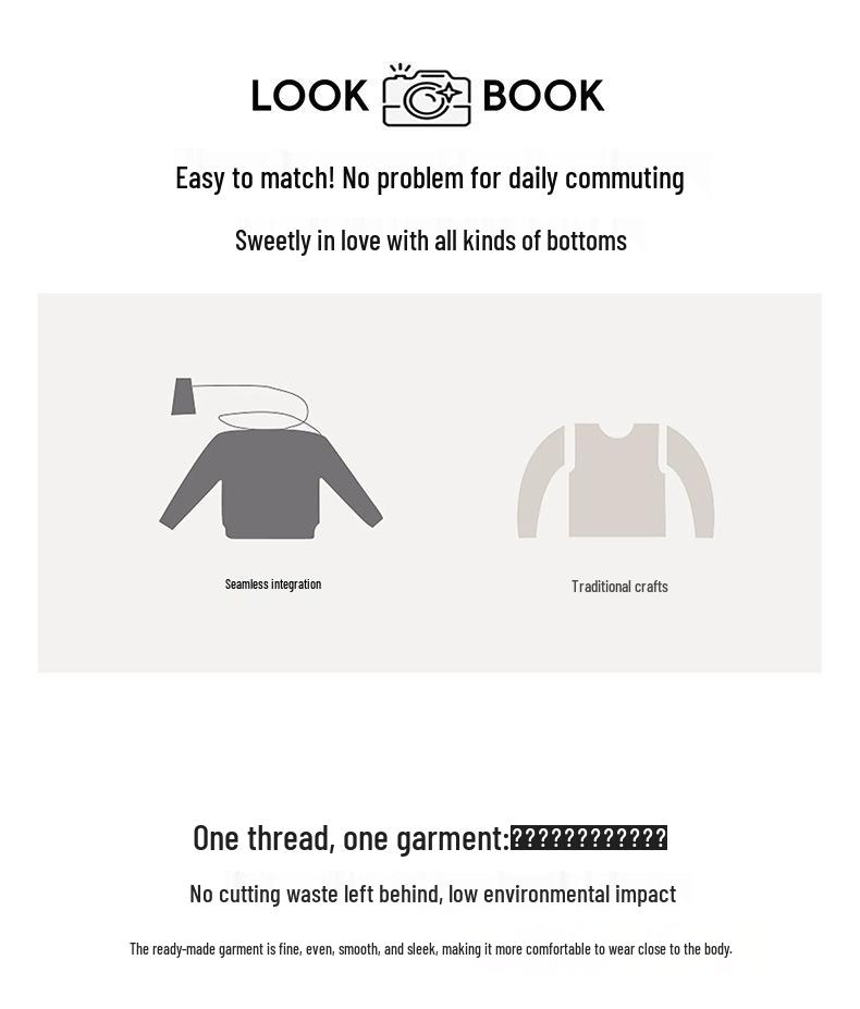 Soft Knit Seamless Women's Sweater, Skin-Friendly, Semi-High Neck, Perfect Base Layer for Autumn/Winter.