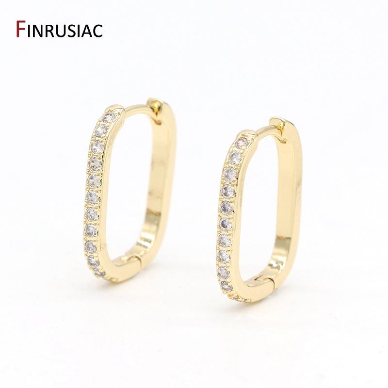2026 New Fashion Hoop Earrings For Women Gold Plated Inlaid Zircon Round Earrings Exquisite Jewelry Women Earrings Wholesale