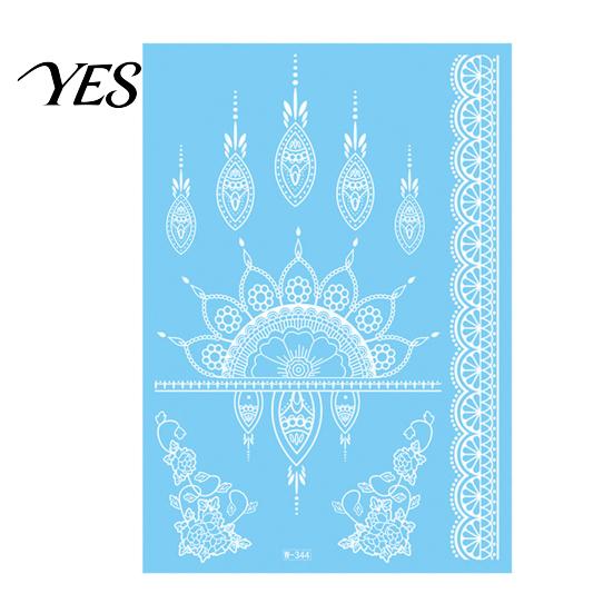 Gentle-On Skin Tattoo White Lace Sticker for Women, Temporary Face Body Fake Decal Arm, Waterproof Wedding Party Festival