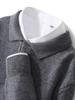 Men's 100% Pure Wool Polo Neck Sweater - Business Casual Autumn/Winter Knitwear