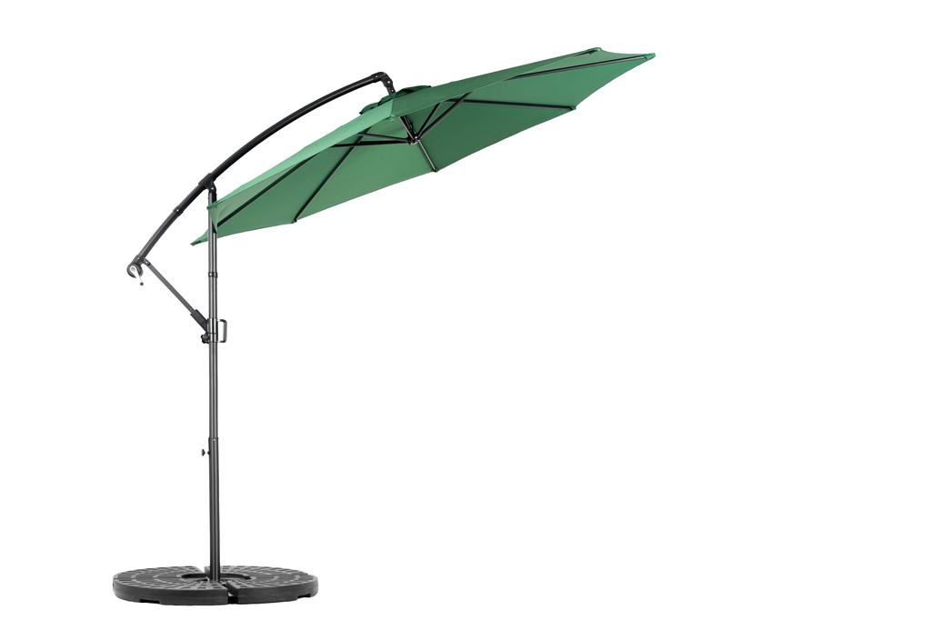 Best Choice Products 10ft Offset Patio Umbrella w/Tilt Adjustment, Polyester Shade, 8 Ribs for Backyard, Poolside - (Dark green)(No Base)