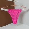Sexy Lingerie Undies Mid Waist Sexy Solid Color Lace Thong Peach Panties Thong Panties Woman'S Underwear